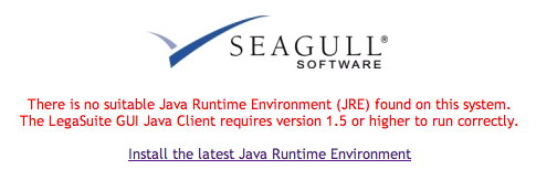 No suitable Java Runtime Environment