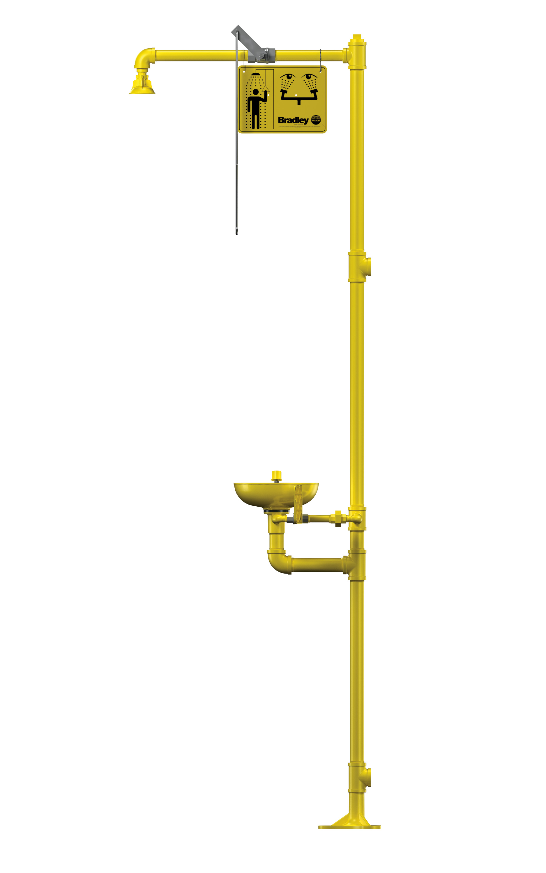 Drench Shower & Eyewash Unit with Plastic Showerhead & Bowl Bradley