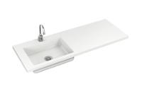 OmniDeck brand lavatory deck featuring rectangular multi-purpose basin made of terreon solid surface - Model LD-3010-HS-TR1